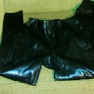 Womens Black Leather pants Worn One Time Size Small